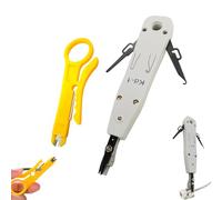 2Pcs Punch Down Tool Cut Cleanly and Neatly Professional Ethernet Punchdown Tool for RJ45 Socket Cat5/Cat6/Ca7 and Telephone Cable Impact Terminal Insertion Tools with Wire Stripper Combo in White