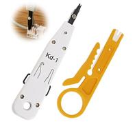 2PCS Punch Down Tool with Wire Stripper Combo, Professional Ethernet Krone Tool, Impact Terminal Insertion Tools, Ethernet Punchdown Tools for RJ45 Socket Cat5/Cat6/Cat7 & Telephone Cable
