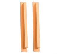 2PCS Punch-Free Aluminium Alloy Door Handles Gold - No Drill Cabinet Drawer Pulls for Kitchen Bathroom Wardrobe Interior Doors Strong Load Capacity Modern Design(L)