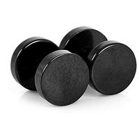 2Pcs Punk Gothic Durable Stainless Steel Round Screw Mens Barbell Ear Studs Earrings Black 8mm Size 8mm Black Convenient Handled