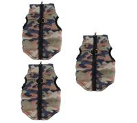 2pcs Puppy Jacket Sleeveless Nightgown Dog Costume Dog Winter Dog Jumpsuit Cat Apparel Winter Coat Warm Coat Winter Dog (Camouflage Sx3pcs)