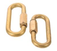 2pcs Pure Copper Screw Lock Quick Link Oval Connector for Diyers | Gold Finish, Heavy Load Support, Rust Free Use, for Lanyards, Chandelier Chain Link, Travel and Camp