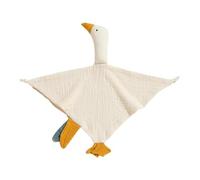 2PCS Pure Cotton Baby Bib Cute Goose Sleeping Dolls Saliva Soothe Appease Towel Toddlers Burp Cloth Handkerchief(A-White,47x43cm)