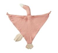 2PCS Pure Cotton Baby Bib Cute Goose Sleeping Dolls Saliva Soothe Appease Towel Toddlers Burp Cloth Handkerchief(B-Pink,47x43cm)