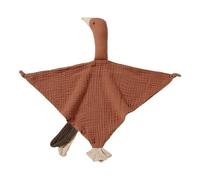 2PCS Pure Cotton Baby Bib Cute Goose Sleeping Dolls Saliva Soothe Appease Towel Toddlers Burp Cloth Handkerchief(A-Red,46x60cm)