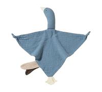 2PCS Pure Cotton Baby Bib Cute Goose Sleeping Dolls Saliva Soothe Appease Towel Toddlers Burp Cloth Handkerchief(A-Green,47x43cm)