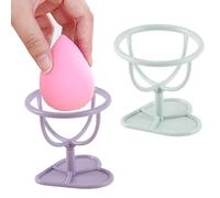 2Pcs (Purple+Blue) Makeup Sponge Puff Display Stand Beauty Egg Storage Rack, Sponge Drying Rack Stand Holder Egg Powder Puff Drying Shelf, Makeup Blenders and Sponges