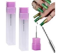 2Pcs Purple New Nail Art Carbide Tungsten Steel Drill Bit, Conical Professional Manicure Tool, Accessories for Salons & Home Use Suitable for Drilling Holes in Nails