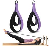 2PCS Purple Pilates Double Loop Straps for Reformer Feet - Fitness and Yoga Equipment - D-Ring Exercise Straps for Gym and Home Workouts