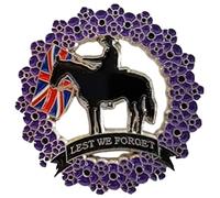 2pcs Purple Poppy Pin Badge Brooch Animals Memorial Remembrance Day Pin Lest We Forget Soldier Army Horses Animals (2pcs)