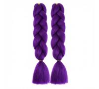 2Pcs Purple Pre-Stretched Braiding Hair - 60cm Soft Synthetic Hair Extensions for K-pop Styles, Box Braids & Cosplay | Professional Itch-Free EZ Braid Hair