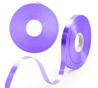 2pcs Purple Ribbon, 8mm x 50M Satin Ribbon for Crafts, Gift Packaging, Balloons, DIY Sewing Project, Hair, Christmas, Valentine's Day, Wedding Bouquet Gifts Floral and Cake Deco