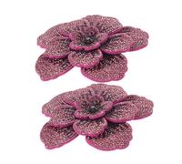 2pcs Purple Three Dimensional Peony Rhinestone Fabric Patch