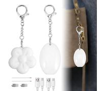 2PCS Purse Light for Women, Rechargeable Touch Flower Bag Light for Inside Handbag, Cabinet, and Beside the Bed, Purse Hanging Decor Accessories for Girlfriend Wife Mother Friends, Valentines Day Gift