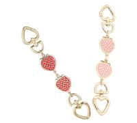 2pcs Purse Strap Extender Chains for Women, Alloy Strawberry and Heart-shaped Charms with Polished Multilayer Electroplated Finish, Highly Resistant to Breaking, for Underarm Bag