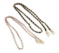 2PCS Purse Straps Replacement Crossbody, Chain Purse Strap, DIY Purse Chain Accessories, Thin Handbag Chain Strap Adjustable for Handbags and Crossbody Bag Accessories(Black, Purple)