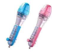 2Pcs Push-Button Fuse Bead Pen, Novelty Molten Bead Dispenser with Transparent & Large Capacity Barrel, Ergonomic Fuse Beads Pick Up Tool for Crafts, DIY Projects & Classroom Activities