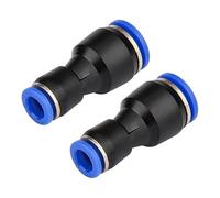 2Pcs Push Fit Reducer Fittings, Quick Connect Pneumatic Straight Union for Air Compressor and Vacuum Pump Lines