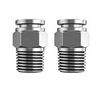 2Pcs Push to Connect Fittings, 16mm Tube OD x PT1/2 Male Thread Stainless Steel Straight Pneumatic Quick Connect Air Line Hose Fittings for Air Compressor & Pneumatic Tools