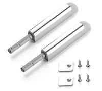 2Pcs Push to Open Door Catches, Magnetic Cupboard Push Opener Touch Open Door Latch Cabinet Push Latches with Screws for Kitchen Closet Drawer Furniture Door, Silver