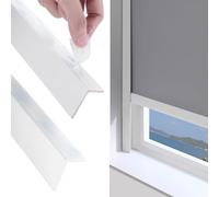 2pcs PVC Light Blocking Strips, Self Adhesive Window Light Gap Blocker, Customize Blackout Light Blockers Side Tracks for Blinds/Curtains(White,65cm/25.6in)