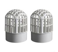 2pcs PVC Wall Vent Cover with Gravity Flap - Weatherproof Exterior Exhaust Grille for Extractor Fan - White Air Outlet 100mm(for 110mm)
