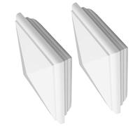 2pcs Pyramid Square Fence Post Cap White PVC Decorative Cover