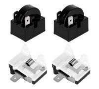 2pcs QP2-4.7 4.7 Ohm Refrigerator Starter Relay & 2pcs 6750C-0005P Refrigerator Overload Protector, 3 Pin QP2-4R7 Start Relay Replacement Parts for Mini Fridges Wine Coolers Freezer