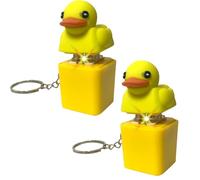 2Pcs Quacking Duck Fidget Toy, duck Keychain Keyboard with Quacking Sound and Light, Funny Clicker Ducks Toys for School Office Keycaps Anxietys ReliefToy for Adults and Kids