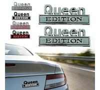 2PCS Queen Edition 3D Emblem Sticker, 2026 New Queen Edition Emblem - Car Truck SUV Automotive Exterior Accessories, Funny & Durable Queen Edition 3D Emblems Sticker Badge(Plateado y negro)