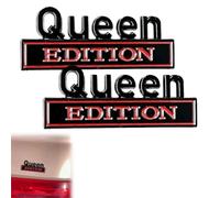 2PCS Queen Edition 3D Emblem Sticker, 2026 New Queen Edition Emblem, Old Man Editions Car Emblems, Funny Editions License Plate Frame, Easy Stick, for Car Truck,Valentines Day Gifts