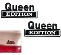 2PCS Queen Edition 3D Emblem Sticker,3D Metal Badge Cars Stickers Bumper Decals,Rustproof f Auto Funny Bumper Badge Stickers