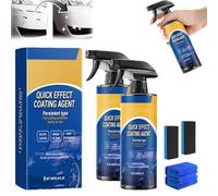 2Pcs Quick Ceramic Coating Spray for Cars, 3-in-1 Scratch Wax Polish, Hydrophobic Gloss Enhancer, Long-Lasting Paint Protection, High-Gloss Shine & Waterless Wash for Auto Detailing (E)