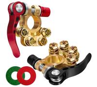 2Pcs Quick Release Battery Terminals, 4 Way Car Battery Connectors, 12v Battery Terminal Clamps, Positive Negative Battery Terminal Connectors for Cars, Trucks, Ships, Mobile Homes 12/24/60V