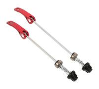 2pcs Quick Release Bicycle Hub Axle Set for Road and Mountain Bikes | Front and Rear Skewer Pair, Aluminum Alloy and Steel Build, Red Finish, Bicycle Wheel Use