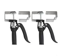 2PCS Quick Release Drawer Panel Clamp, Stainless Steel Cabinet Door Installation Tool with L-Shaped and Curved Clips for Woodworking Fixing