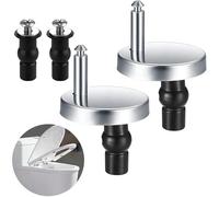 2Pcs Quick Release Toilet Seat Fixings, Universal Soft Close Hinge Replacement Kit with 2Pcs Rubber Expansion Bolts for Blind Hole WC Toilets, Stainless Steel Hardware