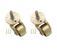 2Pcs Quiet Rolling Brass Casters Smooth 360 Rotating With Hardware For Furniture & Carpet Defense Strong Casters