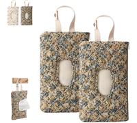 2Pcs Quilted Baby Diaper and Wipes Pouch, Portable Mommy Bag for Stroller Reusable Wipes Pouch with Lanyard - for Casual Travel (Green * 2)