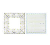 2Pcs Quilting Ruler Square Acrylic, Sewing Measuring Tool for DIY Patchwork Embroidery, Dual - Angle Markings with Hanging Hole, 30x30cm and 32x32cm for Quilters and