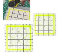 2PCS Quilting Rulers Tape Measure Anti-Slide Grips Quilting Square Quilting Rulers and Templates with Double Colored Grid Lines for DIY Crafts Patchwork and Precision Cutting