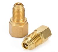 2PCS R12 to R134a Adapter Set with 1/4" Female Flare and 1/2" for Acme Male Valve Fittings, Brass for HVAC Gauge Connectors for Vacuum, Hose, STO