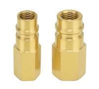 2Pcs R134a Refrigerant Tank Adapters, Air Conditioning Coupler Adapter Fitting 1/4SAE High Pressure Converter Coupler Connector 134a Brass Vacuum Pump Adapter
