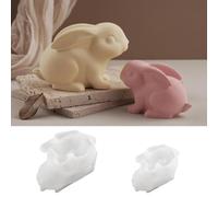 2Pcs Rabbit Animal Candle Molds, 3D Easter Bunny Silicone Molds, Animal Resin Casting Mold for Epoxy, Home Room Decor, Craft Candle Making Supplies (A)