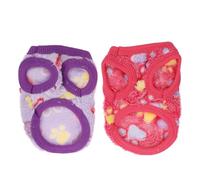 2pcs Rabbit Clothes PET Costume, Coral Fleece | Comfortable Breathable Party Wear, Recommended for 1-2 Catty Pets, Purple and Rose Paw Print Xxs