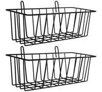 2PCS Rabbit Hay Feeder Cage 9x4x3 Inch Metal Frame Hay Feeder, Small Animal Basket with Hooks Food Supplies Storage for Ferret Bunny Guinea Pigs
