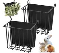 2PCS Rabbit Hay Feeder Guinea Pig Hay Feeder with Heavy-Duty Metal Frame Rabbit Hay Holder for Cage - Bunny Hay Feeder,for Rabbits Guinea Pigs Bunny Chinchillas