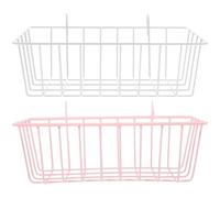 2pcs Rabbit Hay Feeder Iron Cage Holder for Hay in PET Cages | Hanging Basket Design, Cast Iron Build, Pink and White Options, Easy Clean, Less Scattering