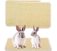 2PCS Rabbit Scratcher Mat, Natural Bunny Chew Toys Scratching Pad for Nails Tee
