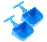2pcs Rabbit Water Fountain Insulated Hay Lid Guinea Pig Cage Water Jug Desktop Water Dispenser Mug Drink Coop Litter Dog Water Dispenser Cat Water Feeder Pet Hamster Plastic Blue